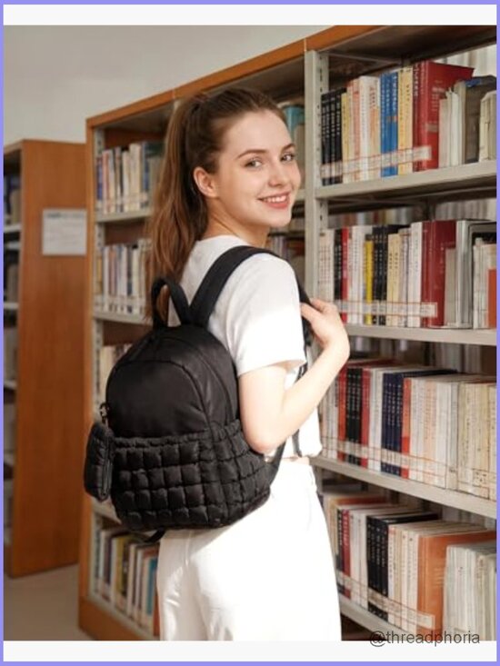 Mini Backpack with Detachable Pouch, Quilted Daypack Set main image 3